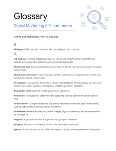Digital Marketing & E-commerce Glossary
