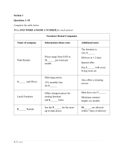 IELTS Practice Test: Furniture Rental & Archaeology Questions