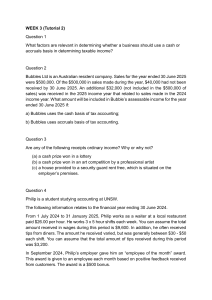 Australian Taxation Law: Assessable Income & Accounting Basis Tutorial