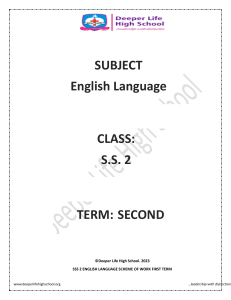 SSS 2 English Language Scheme of Work - Second Term (2023)