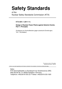 KTA 2201.1: Nuclear Power Plant Seismic Design Principles (2011-11)
