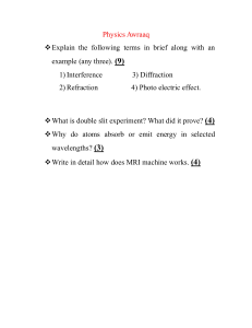 Physics Worksheet on Wave Phenomena
