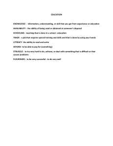 Education Vocabulary List: Key Terms & Definitions