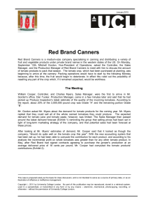 Red Brand Canners Case Study: Tomato Product Production & Profitability