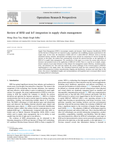 Review of RFID and IoT Integration in Supply Chain Management