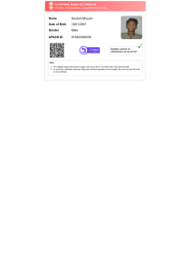 Academic Bank of Credits Statement | Ministry of Education India