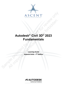 Autodesk Civil 3D 2023 Fundamentals Learning Guide - Imperial Units