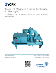 YORK YZ Magnetic Bearing Chiller Engineering Guide | R-1233zd