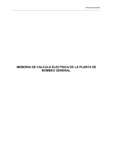 Informe de C&aacute;lculo El&eacute;ctrico para Estaci&oacute;n de Bombeo