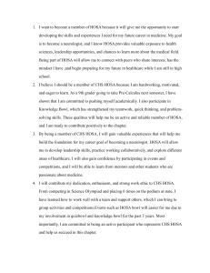 High School HOSA Application: Aspiring Neurologist's Statement