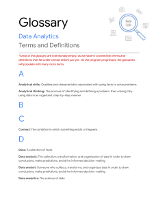 Data Analytics Glossary: Essential Terms & Definitions for Data Science
