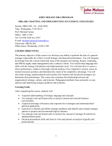 MBA 650 AA Fall 2025 Course Outline (Corrected)