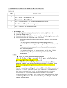 Grade 8 Islamic Studies Revision Guidelines - Term 1 Exam