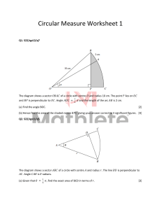 Circular Measure Worksheet: Geometry & Trigonometry Problems