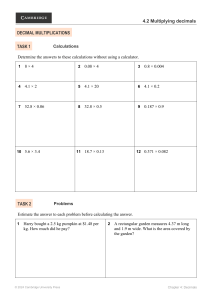 Multiplying Decimals: Calculations & Word Problems (Cambridge 2024)