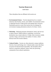 Tourism Disciplines: Environmental Science, Marketing, Culture