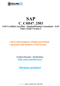 SAP C_C4H47_2503 Exam Questions & Answers