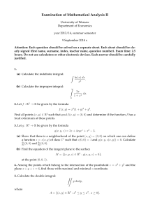 Mathematical Analysis II Exam - University of Warsaw