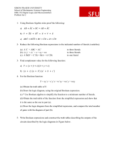 MSE 352: Digital Logic Problem Set