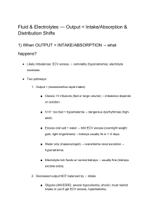 Fluid & Electrolyte Imbalances: Clinical Management Notes