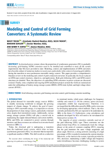 Grid Forming Converter Modeling & Control: A Review