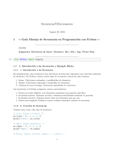 Gu&iacute;a de Secuencias en Python: Programaci&oacute;n y Estructuras de Datos