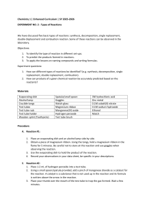 Chemistry Lab: Types of Reactions Experiment