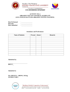 Abrasion Test of Concrete Aggregate: Lab Activity