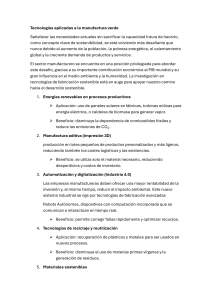 Tecnolog&iacute;as para la manufactura verde
