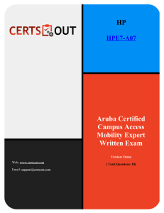 HPE7-A07 Aruba Mobility Expert Exam: Practice Questions
