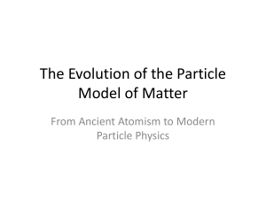 Particle Model Evolution: From Atoms to Modern Physics