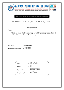 3D Printing & Sustainable Design Assignment