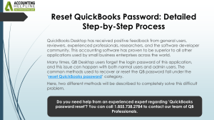 Reset QuickBooks Password: Step-by-Step Guide