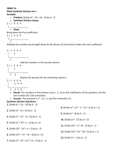 Synthetic Division Practice Problems & Examples