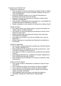 Perguntas para Trabalho Final: Gest&atilde;o de Farm&aacute;cia