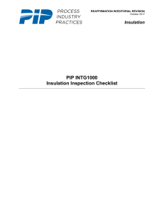 PIP INTG1000 Insulation Inspection Checklist