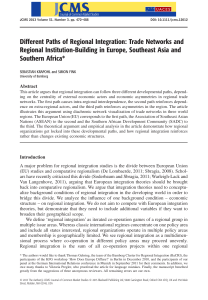 Regional Integration Paths: Trade Networks & Institution-Building in EU, ASEAN, SADC