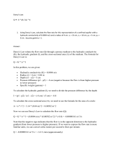 Darcy's Law Calculation: Flow Rate in Confined Aquifer Example