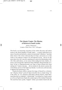 Book Review: The Islamic Utopia &ndash; Saudi Arabia Reform & Wahhabism