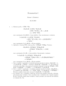 Econometria I Exame 1 Gabarito