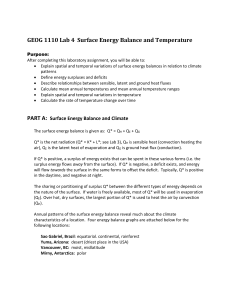 GEOG 1110 Lab 4: Surface Energy Balance & Temperature Analysis