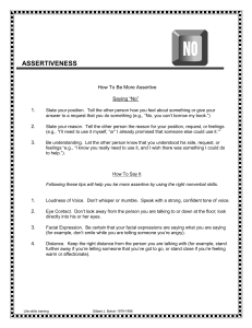 Assertiveness: How to Say No & Use Nonverbal Communication Skills