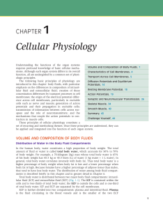 Cellular Physiology: Body Fluids, Membrane Transport & Action Potentials