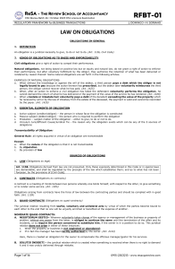 Law on Obligations | CPA Review Notes