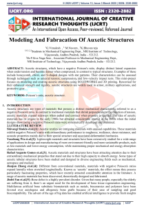 Auxetic Structures: Modeling and Fabrication Research