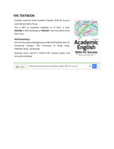Academic English: Skills for Success Textbook Info | HKU Press