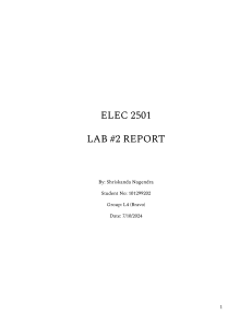 ELEC 2501 Lab Report: Equivalent Circuits & Signal Analysis