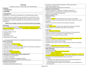Laboratory Management Planning Guide