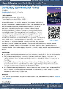 Introductory Econometrics for Finance Textbook