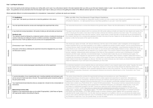 Year 1 Lab Report Guidance: Chemistry & Research Project Guidelines